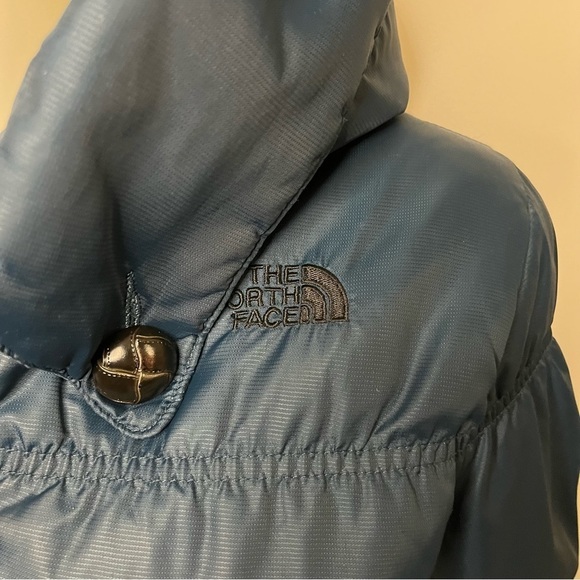 The North Face Puffer Quilted Jacket Teal 550 Insulated Hooded Women’s XS - Picture 5 of 11